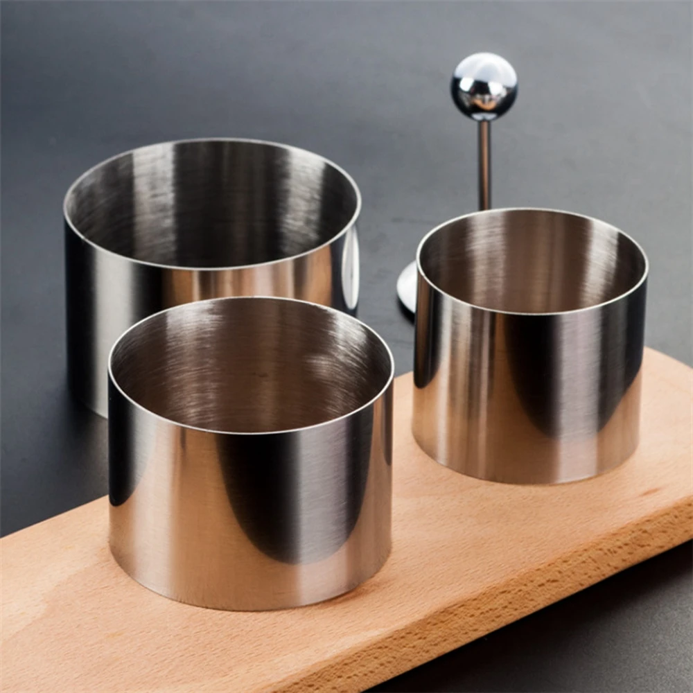 Round 3PCS/set Salad Stainless Steel With Push Board Fried Rice Dish Tool Cold Dish Mold Kitchen Gadget Sets Shaping Mould
Round 3PCS/set Salad Stainless Steel With Push Board Fried Rice Dish Tool Cold Dish Mold Kitchen Gadget Sets Shaping Mould