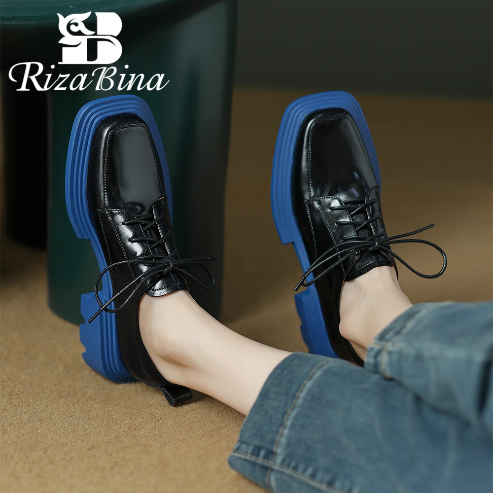 RIZABINA Women Oxford Shoes Fashion Square Toe Real Leather Mixed Color Lace Up Flats Ladies British Style Daily Casual Footwear
RIZABINA Women Oxford Shoes Fashion Square Toe Real Leather Mixed Color Lace Up Flats Ladies British Style Daily Casual Footwear