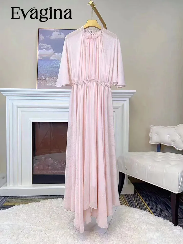 Evagina Fashion Runway Designer Dress Women's Ruffle Round Collar Beaded Cloak Sleeves Waist Sequin Crystal Pleated Dress
Evagina Fashion Runway Designer Dress Women's Ruffle Round Collar Beaded Cloak Sleeves Waist Sequin Crystal Pleated Dress