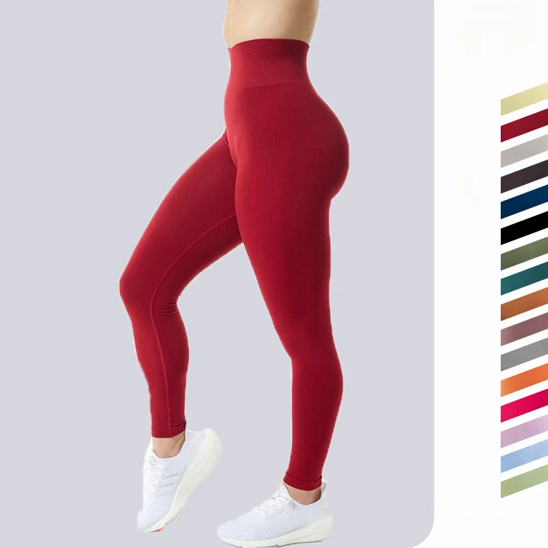 

2024 New Seamless Leggings Solid Scrunch Butt Lifting Booty High Waisted Sportwear Gym Tights Push Up Women Leggings for Fitness