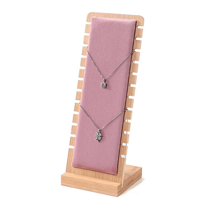 

Solid Wood Pink Jewelry Necklace Chain Pendant Display Rack Multiple Necklace Bust Necklace Display 10cm W x 10cm L x 26cm H