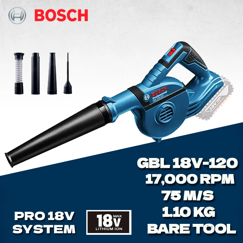 

BOSCH GBL 18V-120 Cordless Blower Rechargeable 18V Lithium Blower Leaf Blower Computer Dust Collector Power Tool GBL18V-120