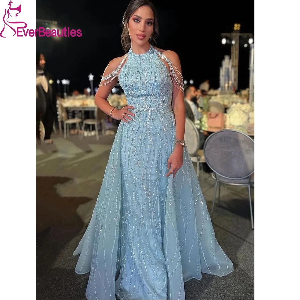 Luxury Dubai Evening Dresses Vestidos De Fiesta Elegantes Para Mujer Halter Neck Saudi Arabia Tulle Beaded Prom Dress with Cape
Luxury Dubai Evening Dresses Vestidos De Fiesta Elegantes Para Mujer Halter Neck Saudi Arabia Tulle Beaded Prom Dress with Cape