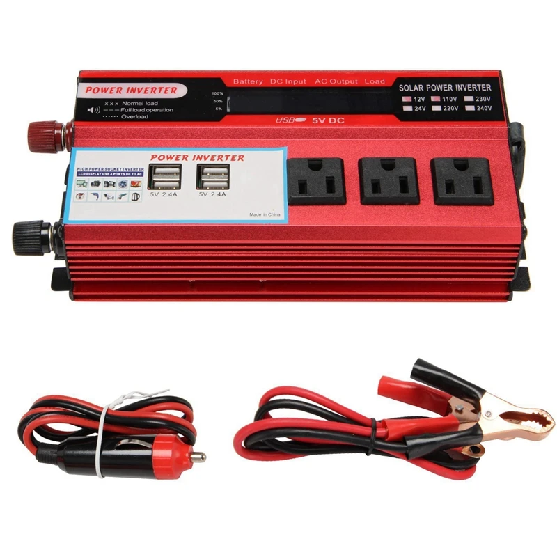 2X 4000W Car Power Inverter Sine Wave DC 12V To AC 110V 120V Solar Converter 4 USB Converter US Plug
2X 4000W Car Power Inverter Sine Wave DC 12V To AC 110V 120V Solar Converter 4 USB Converter US Plug
