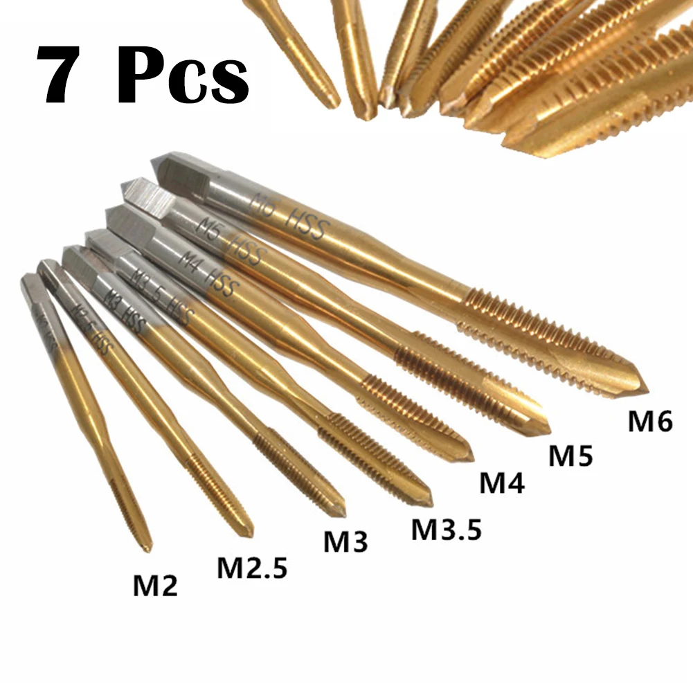 7Pcs Set HSS Screw Thread Taps M2/M2.5/M3/M3.5/M4/M5/M6 Metric Plug Tap Drill Tapping Tools For Machinery Manufacturing
7Pcs Set HSS Screw Thread Taps M2/M2.5/M3/M3.5/M4/M5/M6 Metric Plug Tap Drill Tapping Tools For Machinery Manufacturing
