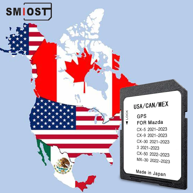 

SMIOST USA/CAN/MEX карта sd-карта памяти для Mazda 3 CX-5 CX-9 Автомобильная навигационная карта 16GB GPS обновление спутниковый навигатор программное обеспечение 2023 Бесплатная доставка OEM