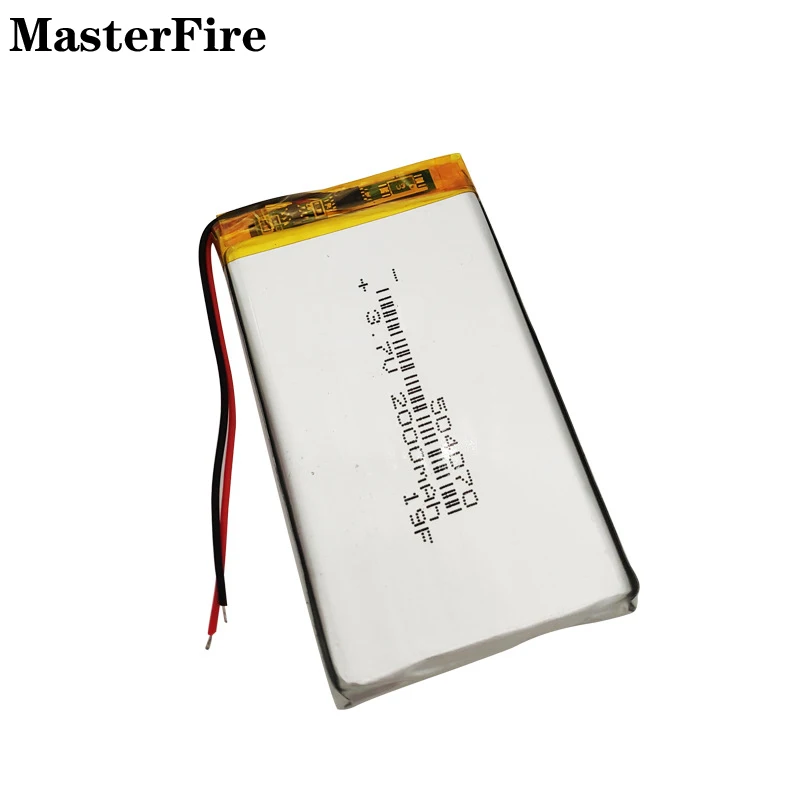 504070 3.7V 2000mah Rechargeable Lithium Polymer Battery Cell for Walkie-talkie Power Bank Camera Laptop E-book Tablet PC MID
504070 3.7V 2000mah Rechargeable Lithium Polymer Battery Cell for Walkie-talkie Power Bank Camera Laptop E-book Tablet PC MID