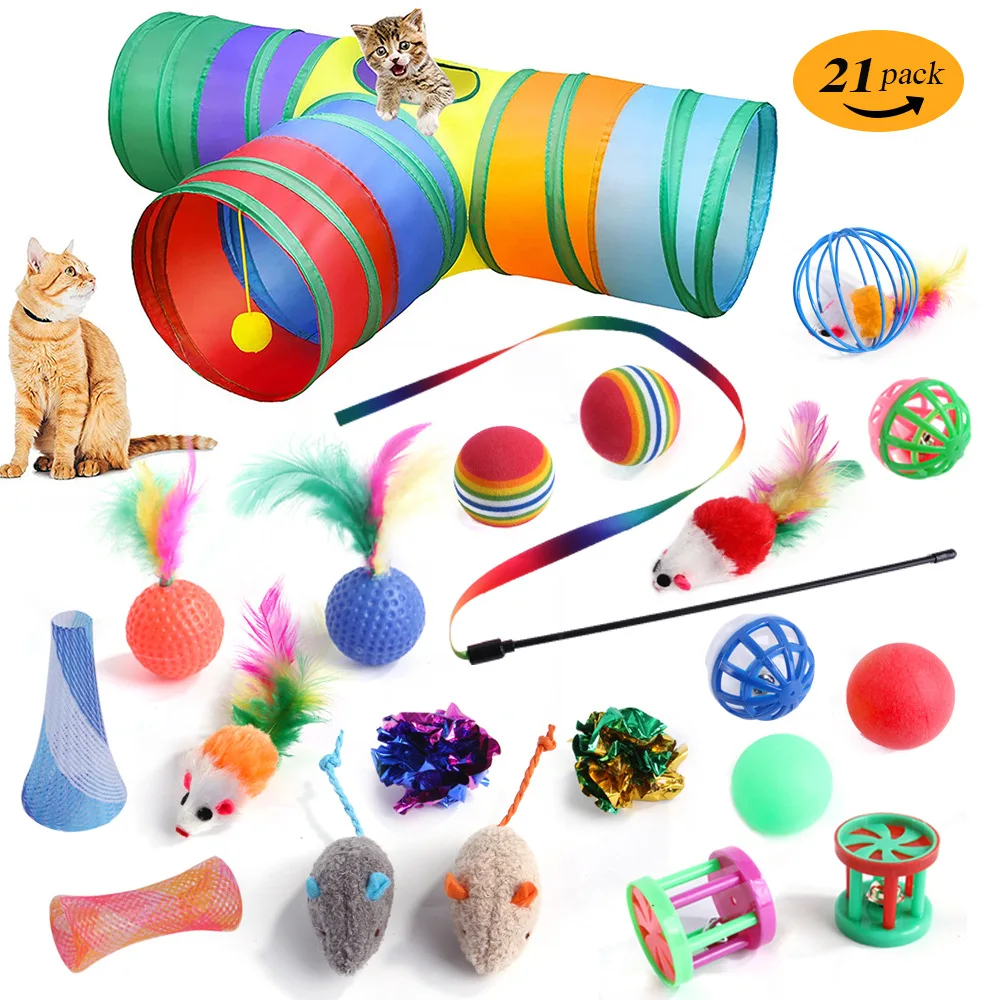 Cat Feather Teaser Plush Mouse Crinkle Balls Vocalizing Toy Set Dog Tunnel Interactive Supplies Pet Funny Kitten Combination Toy
Cat Feather Teaser Plush Mouse Crinkle Balls Vocalizing Toy Set Dog Tunnel Interactive Supplies Pet Funny Kitten Combination Toy