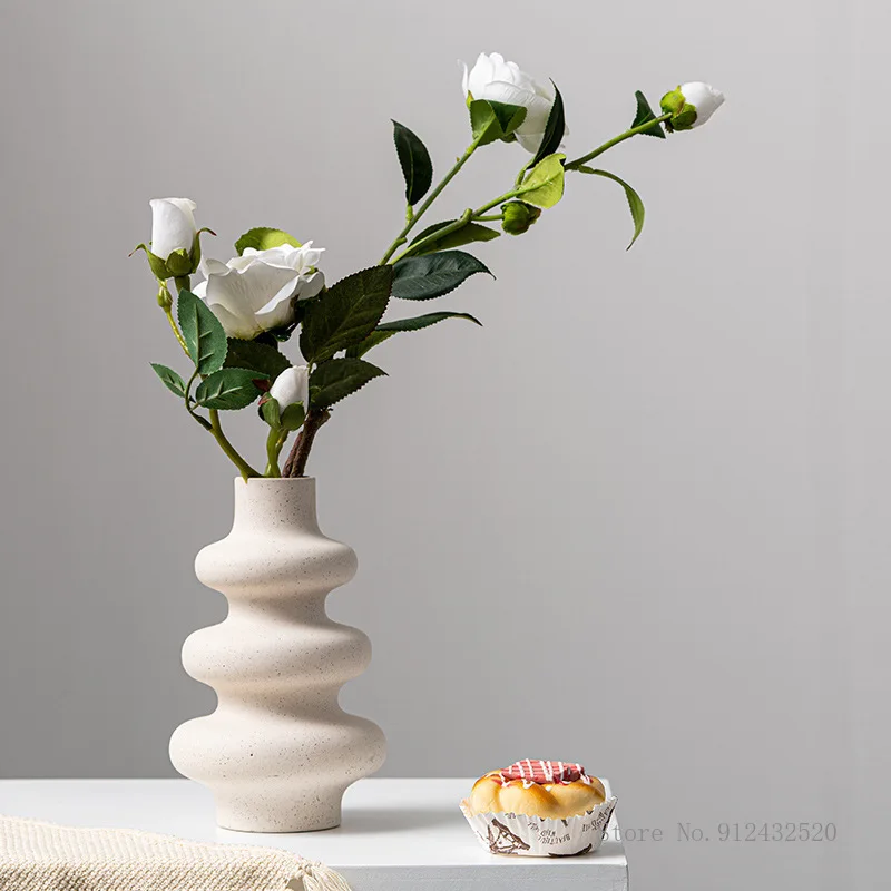

Creative new unglazed vase frosted particle flower arrangement ceramic wedding home living room decoration Abstract Vase