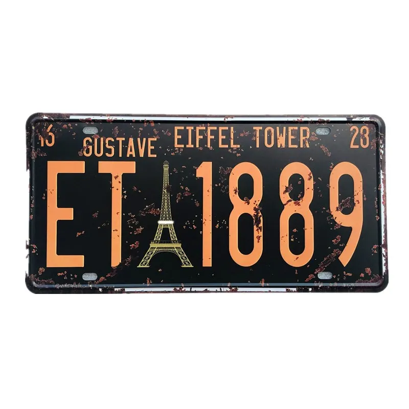 

ET 1889 American Car Plates Number USA License Plate Garage Plaque Metal Tin Signs Garage Painting Plaque Sticker 15x30cm