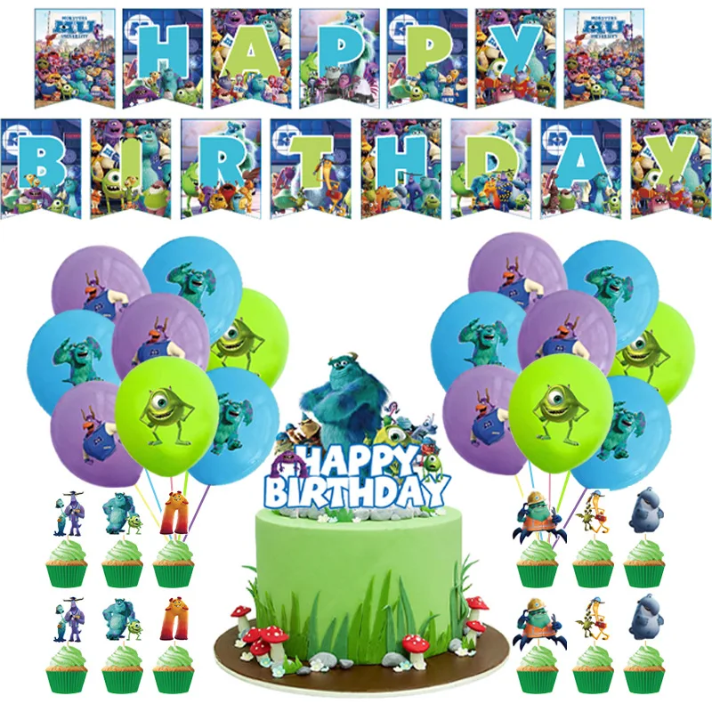 

Disney Pixar Monsters University Theme Party Decoration Supplies Banner Cake Toppers Baby Shower Balloons Kids Birthday Favors