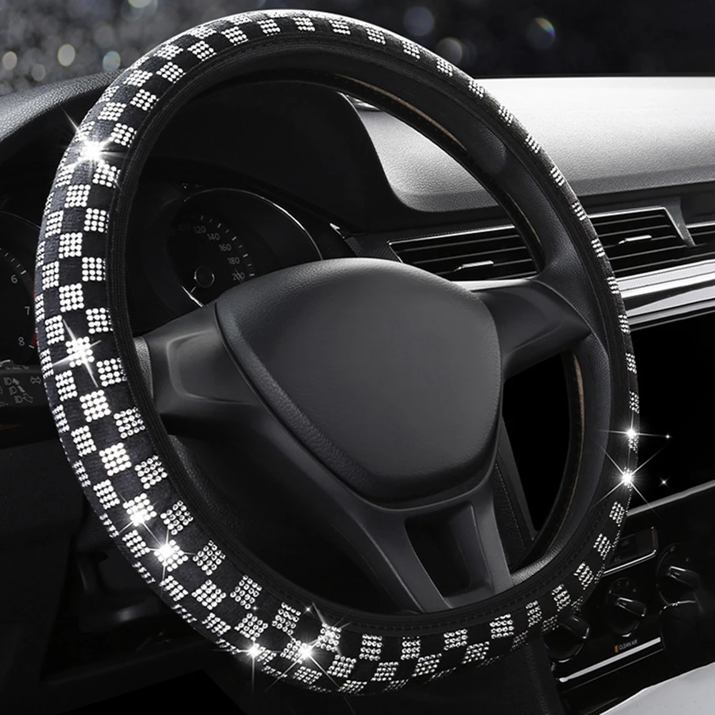 Bling Car Steering Wheel Cover Elastic Rhinestones Grid Imitation Steering Wheel Protection Cover Car Accessories
Bling Car Steering Wheel Cover Elastic Rhinestones Grid Imitation Steering Wheel Protection Cover Car Accessories