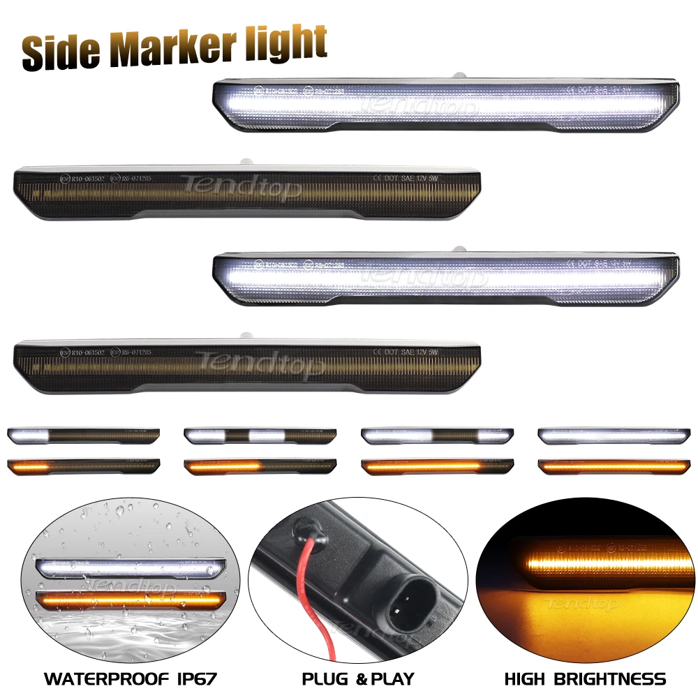 4PCS Amber White Lights LED Side Marker Lights Front Rear Fender Side Marker Lamp for 2020-2024 GMC Sierra 2500HD & 3500HD
4PCS Amber White Lights LED Side Marker Lights Front Rear Fender Side Marker Lamp for 2020-2024 GMC Sierra 2500HD & 3500HD
