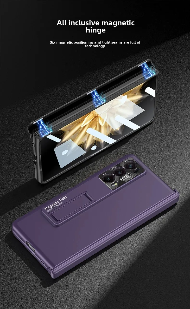 حافظة هاتف Honor Magic V2 رفيعة للغاية غير لامعة بمشبك مغناطيسي وحامل بسيط وعصري متوافق مع هاتف Huawei V2 36 حافظة هاتف Honor Magic V2 رفيعة للغاية غير لامعة بمشبك مغناطيسي وحامل بسيط وعصري متوافق مع هاتف Huawei V2