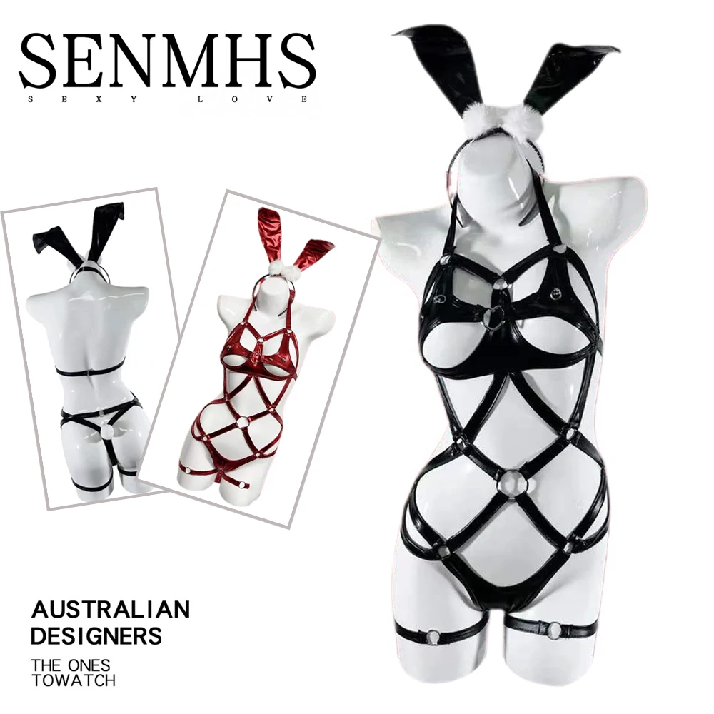 SENMHS Sexy PU Leather Bondage Bunny Cosplay Costume Women SM Lingerie Erotic Tempatation Hollow Out Full Body Harness Bodysuit
SENMHS Sexy PU Leather Bondage Bunny Cosplay Costume Women SM Lingerie Erotic Tempatation Hollow Out Full Body Harness Bodysuit