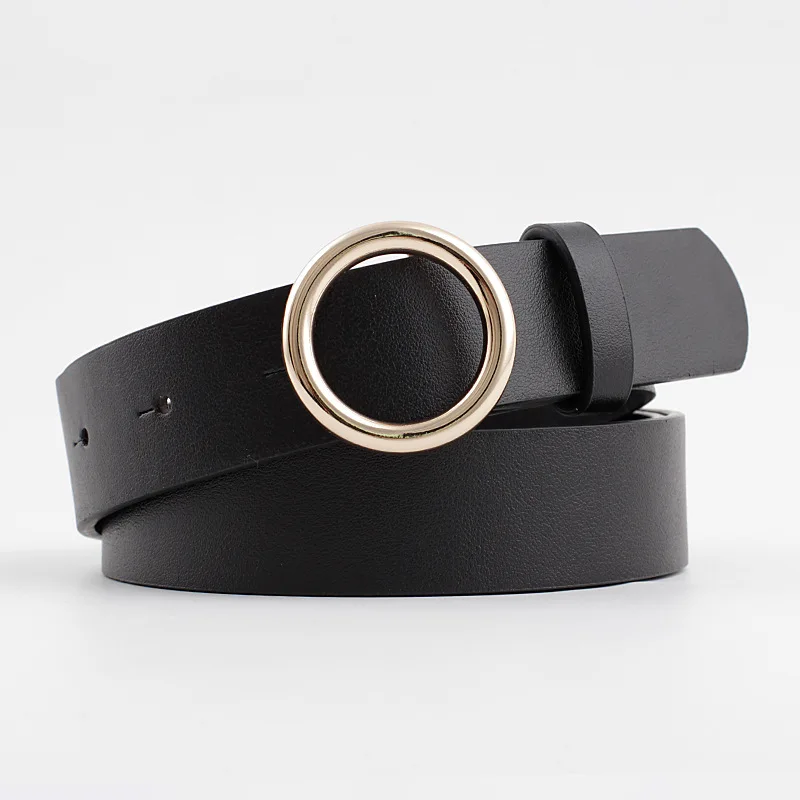 golden Round buckle pu Leather for women's fashion casual decoration jeans belt
golden Round buckle pu Leather for women's fashion casual decoration jeans belt