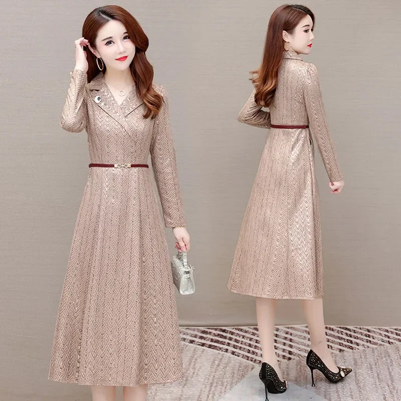 

High-grade Rich Wife Western Style Age-reducing 2022 Autumn New Dress Women's Rich Woman is Thin Covers The Flesh and Fat Skirt