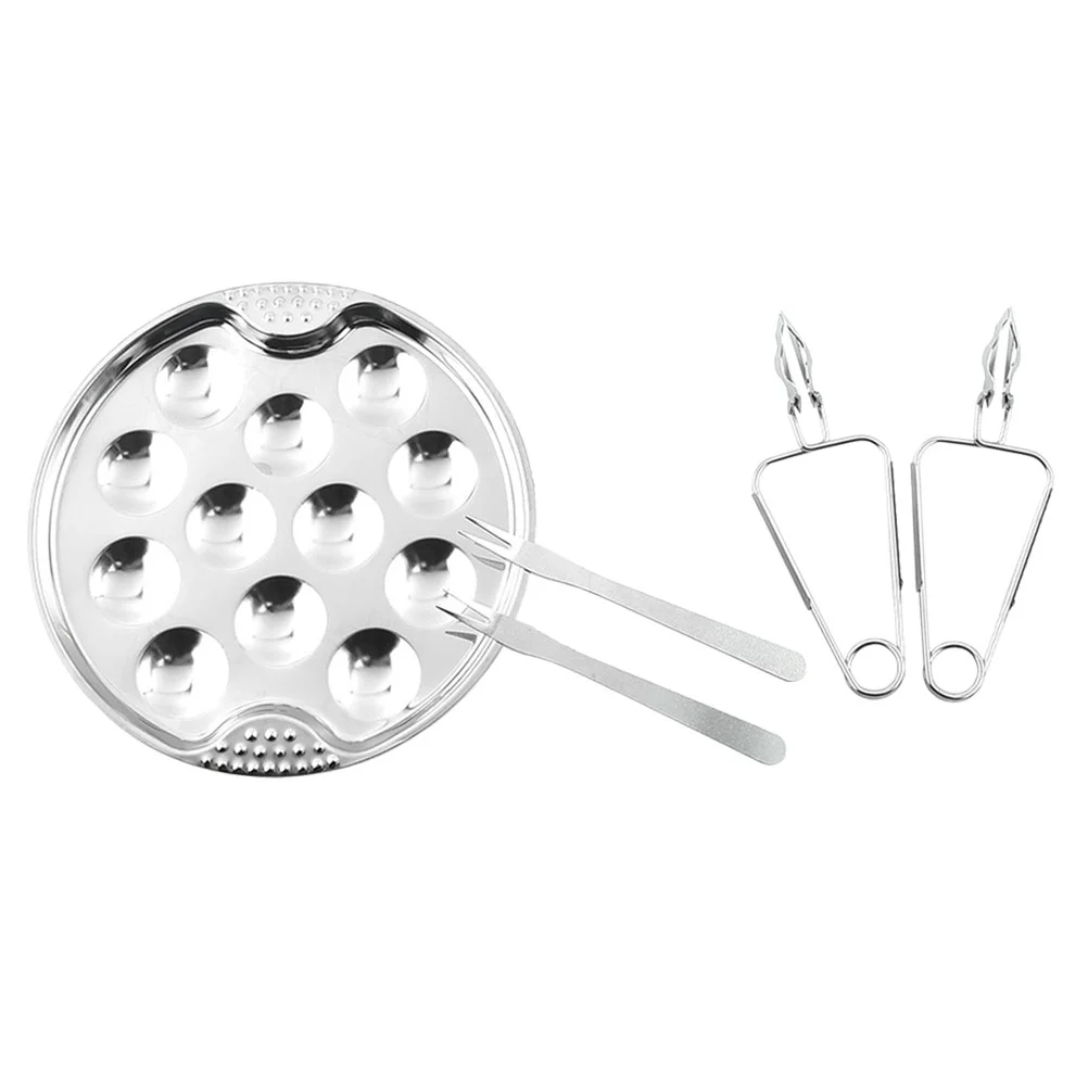 Of Stainless Steel Escargot Dish Heat Resistant Snail Baking Plate With Clamp French Baked Snail Plate And Snail Fork
Of Stainless Steel Escargot Dish Heat Resistant Snail Baking Plate With Clamp French Baked Snail Plate And Snail Fork