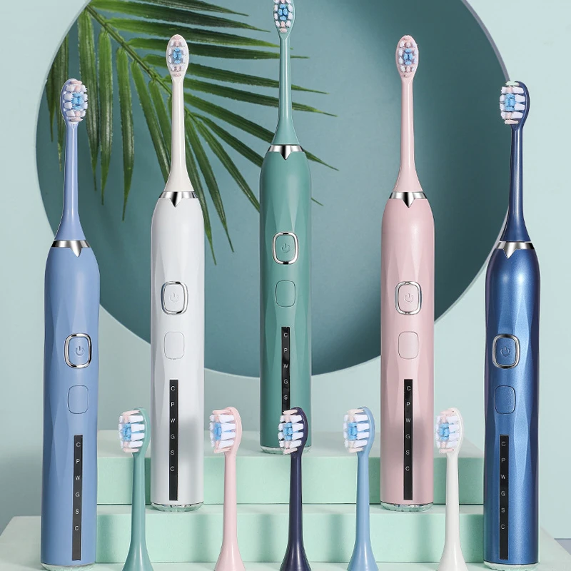 

Sonic Electric Toothbrush For Adults 5 Modes Teeth Brush Tooth Whitening Rechargeable Smart Timer with Replace Heads Travel Case