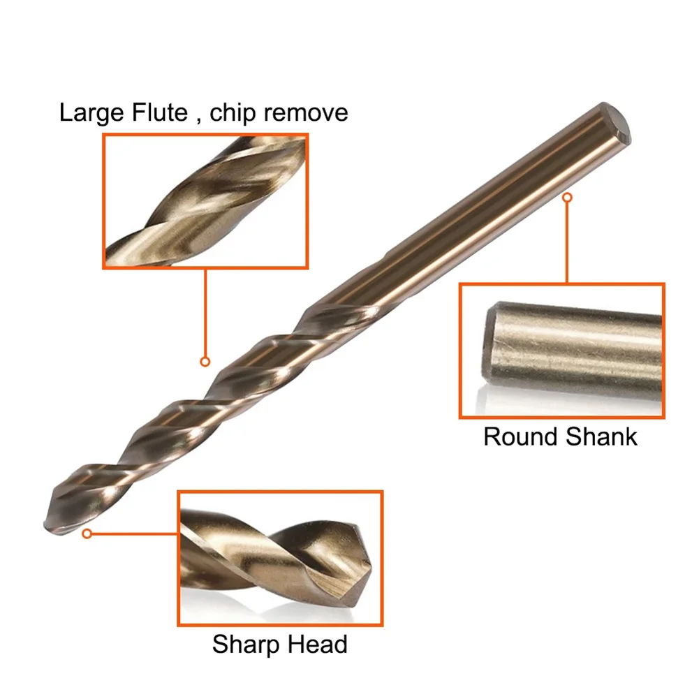 5pcs 1mm-8mm Cobalt HSS Drill Bit M35 Stainless Steel Drilling Metalworking Stainless Steel, Tool Steel, Through Heat Treatment
5pcs 1mm-8mm Cobalt HSS Drill Bit M35 Stainless Steel Drilling Metalworking Stainless Steel, Tool Steel, Through Heat Treatment