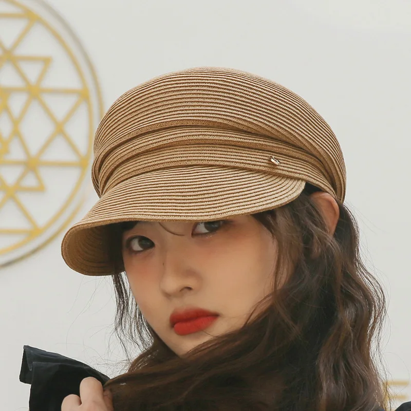 Summer New Korean Version Women's Berets Casual Fashion Straw Shading Sun Protection Hat Gorras Peaked Japan Design Newsboy Cap
Summer New Korean Version Women's Berets Casual Fashion Straw Shading Sun Protection Hat Gorras Peaked Japan Design Newsboy Cap