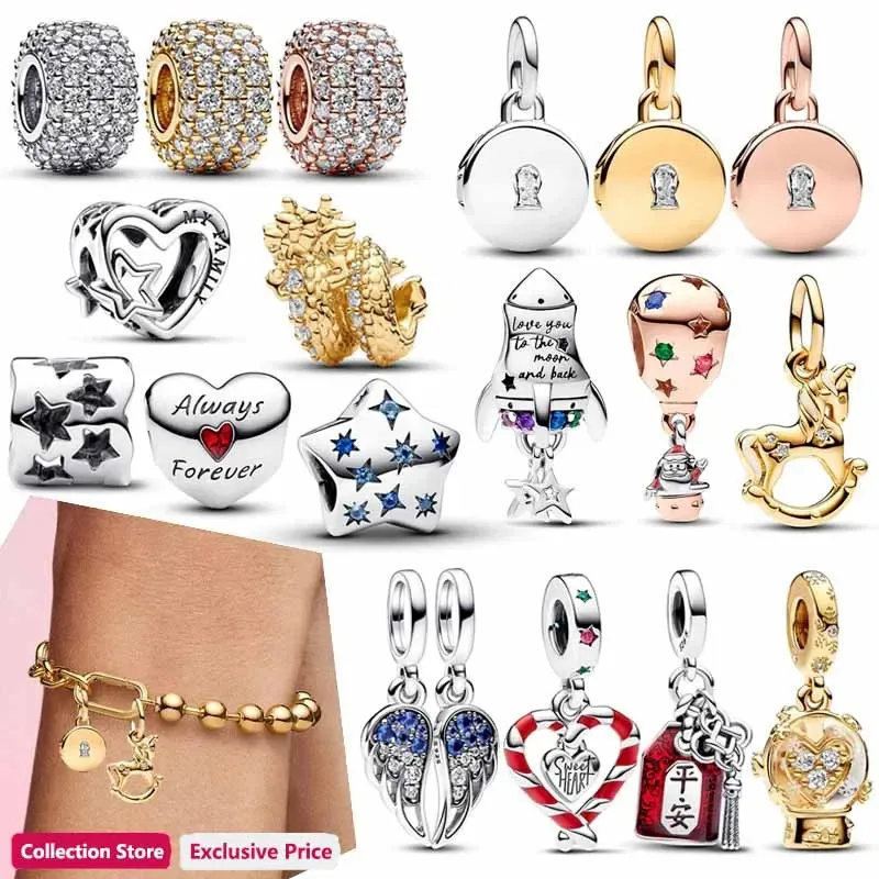 925 Silver New Women's Sparkling Two Tone Sun Eternal Love Star Sign Pendant For Original Bracelet Necklace Jewelry
925 Silver New Women's Sparkling Two Tone Sun Eternal Love Star Sign Pendant For Original Bracelet Necklace Jewelry