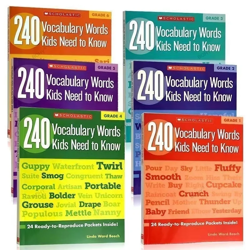 6 Pcs/Set English Vocabulary Workbook for Primary School Students Grade 1-6 English 240 Vocabulary New Hot Exercise Book
6 Pcs/Set English Vocabulary Workbook for Primary School Students Grade 1-6 English 240 Vocabulary New Hot Exercise Book
