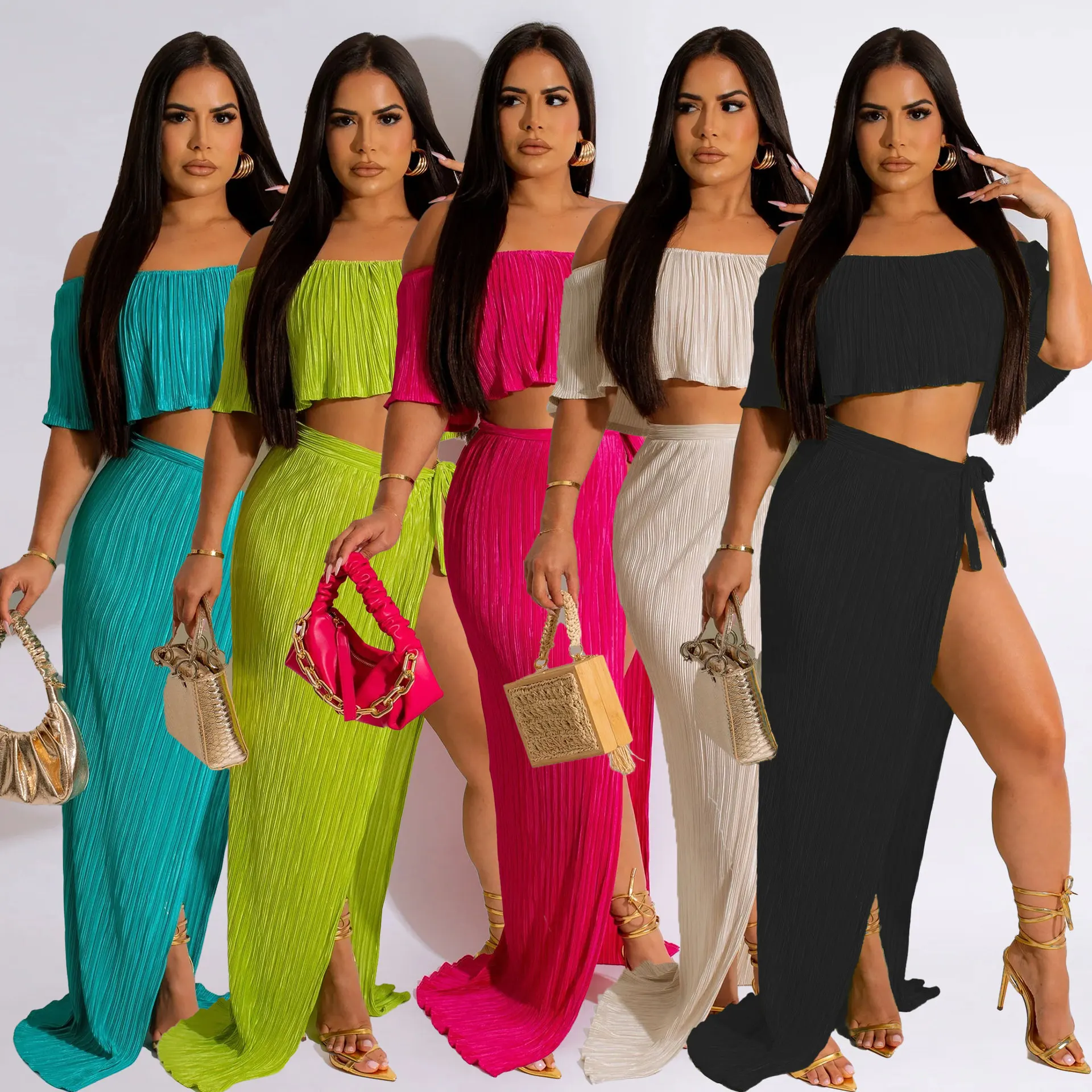 AOSKM2023 New Summer A7319 Europe And The United States Sexy Casual Lotus Leaf Asymmetric Skirt Two-Piece Set, Nightclub Clothes
AOSKM2023 New Summer A7319 Europe And The United States Sexy Casual Lotus Leaf Asymmetric Skirt Two-Piece Set, Nightclub Clothes