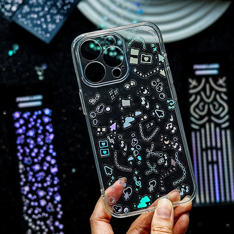 

Dots Of The Stars Series DIY Phone Case Stickers Cartoon Mini Dazzle Gold Waterproof Photo Album PET Decorative Material
