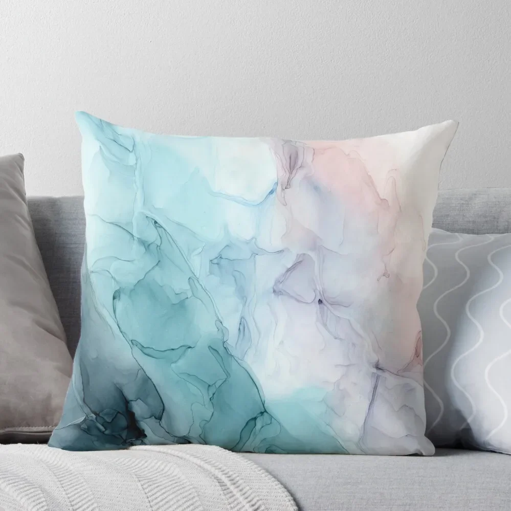 

Beachy Pastel Flowing Ombre Abstract 1 Throw Pillow Marble Cushion Cover Pillow Cover