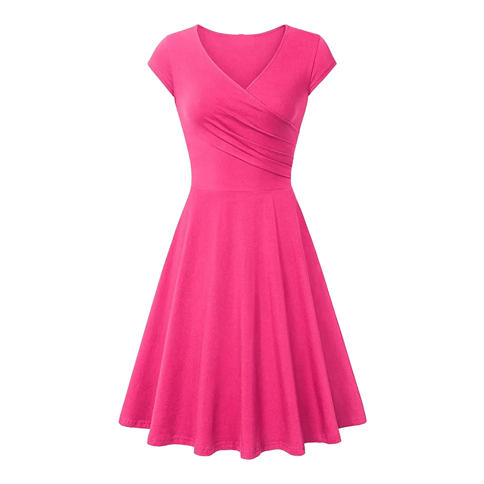 Women's Casual Outdoor Dress Basic Solid Color Short Sleeve Slim T Shirt Dress Sexy Fashion V Neck Swing Ruched Mini Dress
Women's Casual Outdoor Dress Basic Solid Color Short Sleeve Slim T Shirt Dress Sexy Fashion V Neck Swing Ruched Mini Dress
