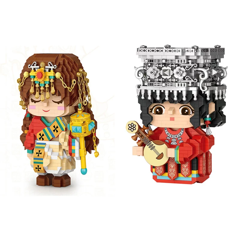 

LOZ Diamond Building Blocks Chinese Cartoon Ethnic Minority Micro DIY Educational Bricks Toys Boy Girl Christmas Gifts 8128 8129