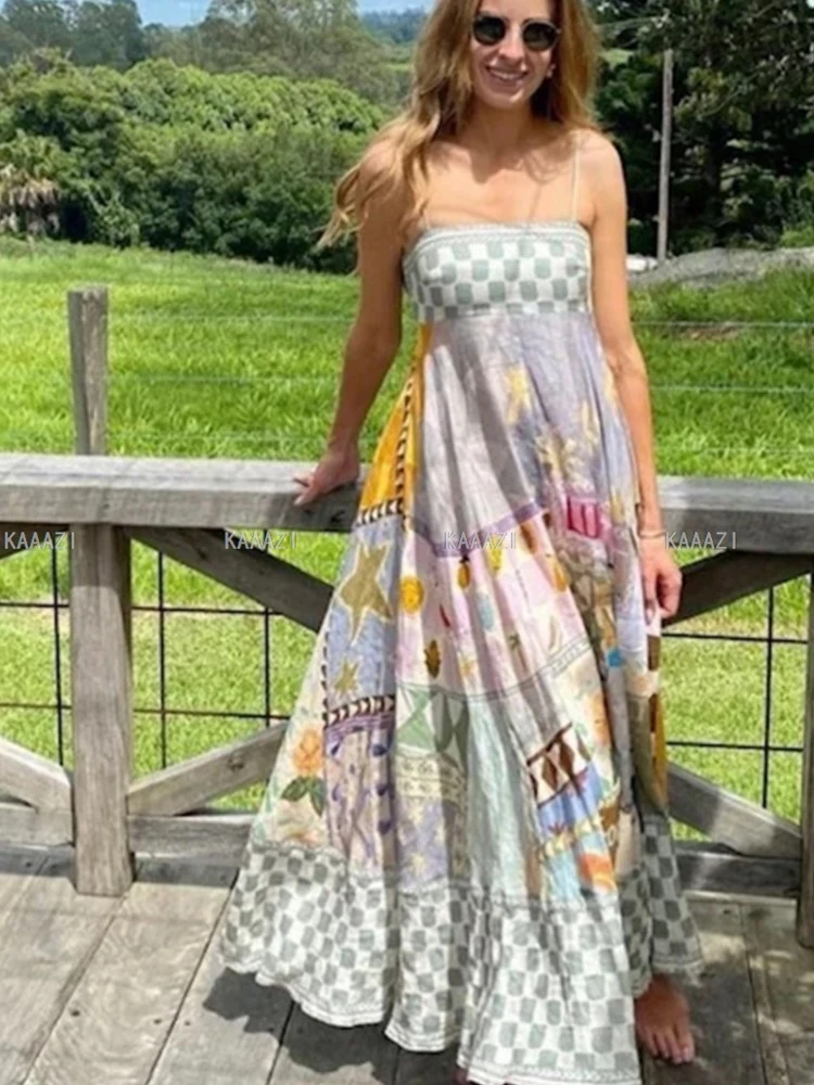 Casual Sleeveless Long Maxi Dress Vintage Straps Slip Fashion Print Dresses Female Elegant Vestido Beach Holiday Women New Party
Casual Sleeveless Long Maxi Dress Vintage Straps Slip Fashion Print Dresses Female Elegant Vestido Beach Holiday Women New Party