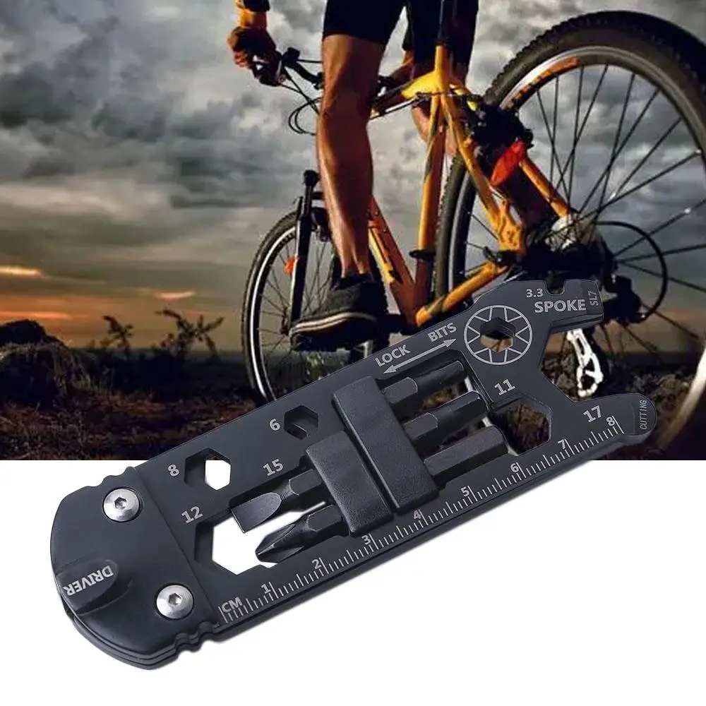 Портативный инструмент для ремонта велосипеда, многофункциональные уличные инструменты 16 в 1, гаечный ключ, линейка, велосипедный ключ, Магнитный Отвертка 
Портативный инструмент для ремонта велосипеда, многофункциональные уличные инструменты 16 в 1, гаечный ключ, линейка, велосипедный ключ, Магнитный Отвертка