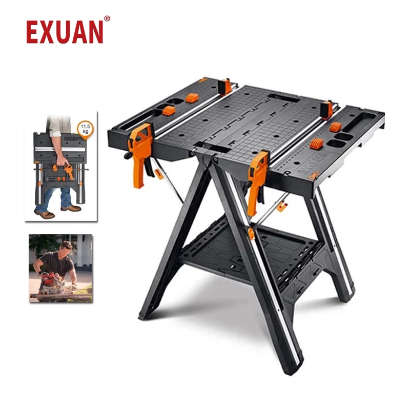 

WX051 mobile portable woodworking table sawing machine multi-function workbench portable folding tool safe and durable