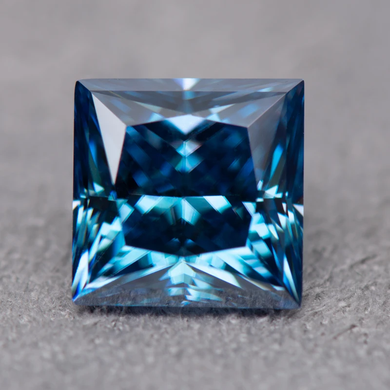 

Драгоценный камень голубого цвета с муассанитом, огранка принцессы, сапфировое ожерелье, серьги «сделай сам», основной материал с сертификатом GRA