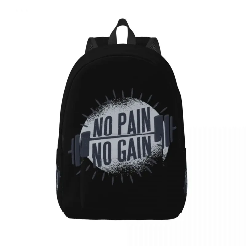 

Fitness No Pain No Gain Canvas Backpack Bodybuilding Workout School College Travel Bags Women Men Bookbag Fits 15 Inch Laptop