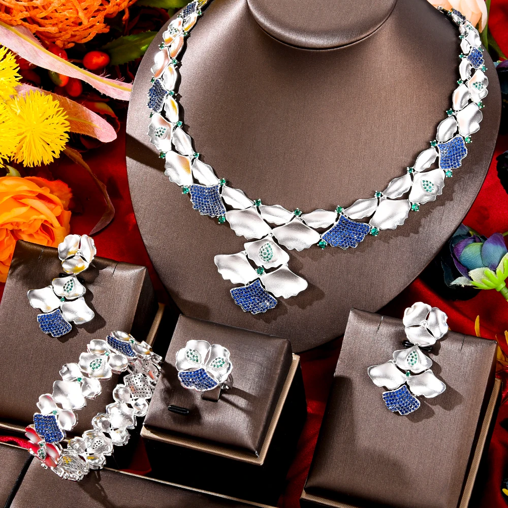 GODKI New Maple Leaf Flower Luxury 4pcs African Dubai Jewelry Set For Women Wedding Party Cubic Zircon Indian Bridal Jewelry Set
GODKI New Maple Leaf Flower Luxury 4pcs African Dubai Jewelry Set For Women Wedding Party Cubic Zircon Indian Bridal Jewelry Set