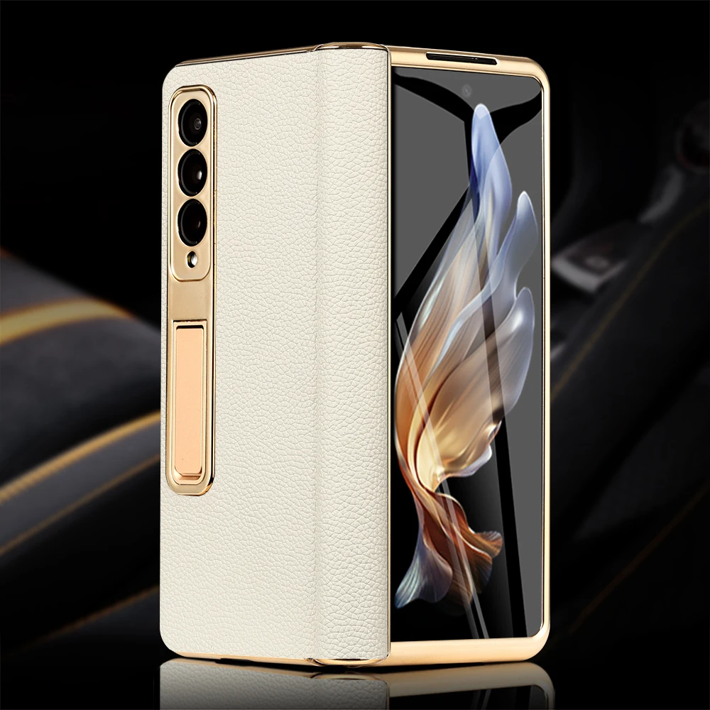 

LANGSIDI For Samsung Galaxy Z Fold 5 4 3 Case Leather Shockproof Full Coverage Spring Hinge Protection Ultra-Thin fundas