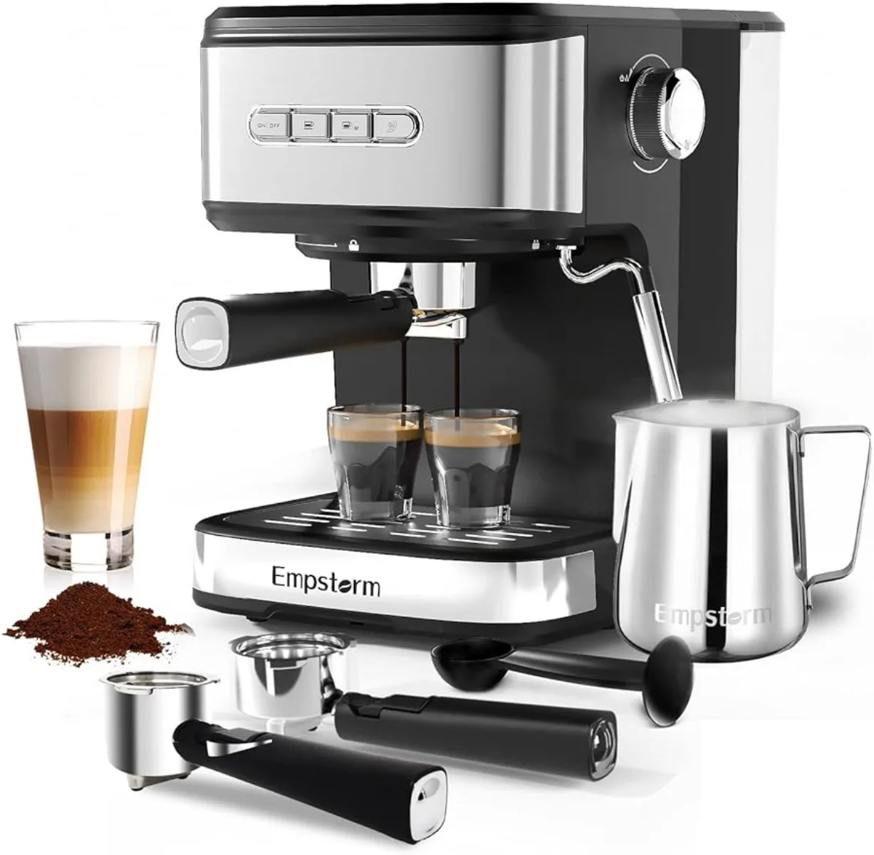 Espresso Machine 20 Bar,Espresso Coffee Maker w/ Milk Frother Steam Wand,Semi-Automatic Dual-nozzle Espresso Machine | USA | NEW
Espresso Machine 20 Bar,Espresso Coffee Maker w/ Milk Frother Steam Wand,Semi-Automatic Dual-nozzle Espresso Machine | USA | NEW