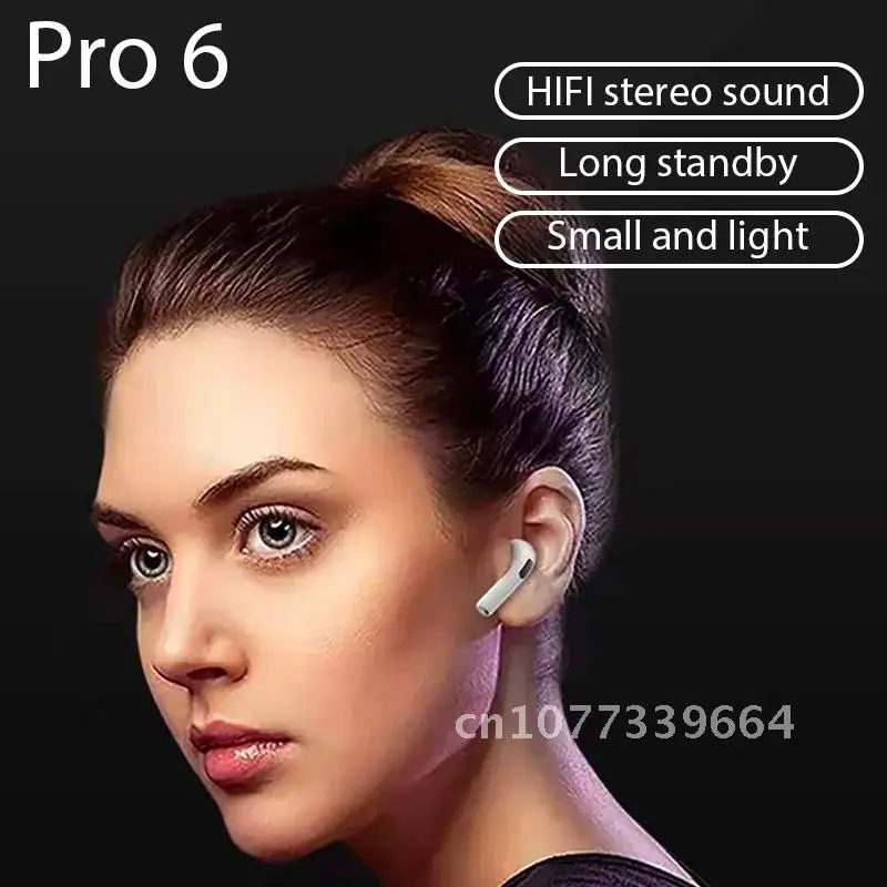 Wireless Earbud Gaming Mini Half in Ear Charging Case With Microphone For Sport Game Play Pro 6 TWS Bluetooth Headsets
Wireless Earbud Gaming Mini Half in Ear Charging Case With Microphone For Sport Game Play Pro 6 TWS Bluetooth Headsets