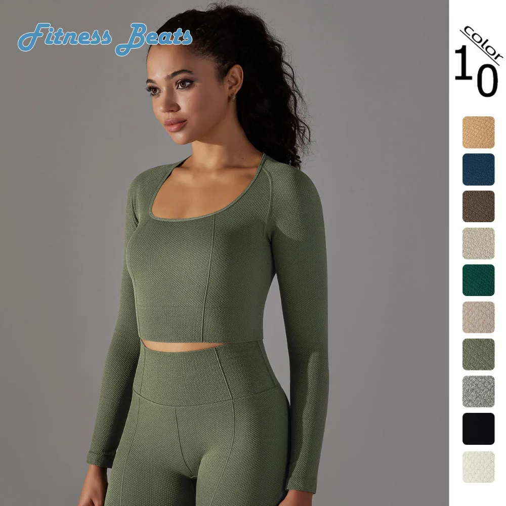 Yoga Top Fitness Solid Seamless Breathable Quick Dry Moisture Wicking Elasticity Shockproof Gathering Sports Ladies Long Sleeved
Yoga Top Fitness Solid Seamless Breathable Quick Dry Moisture Wicking Elasticity Shockproof Gathering Sports Ladies Long Sleeved