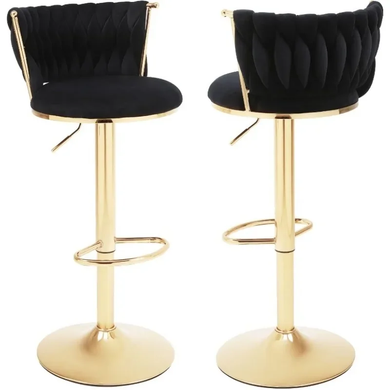 Velvet Bar Stools Set of 2,360° Swivel Woven Modern Gold Bar Stools,Adjustable Height Barstools with Backs Gold Metal Tall
Velvet Bar Stools Set of 2,360° Swivel Woven Modern Gold Bar Stools,Adjustable Height Barstools with Backs Gold Metal Tall