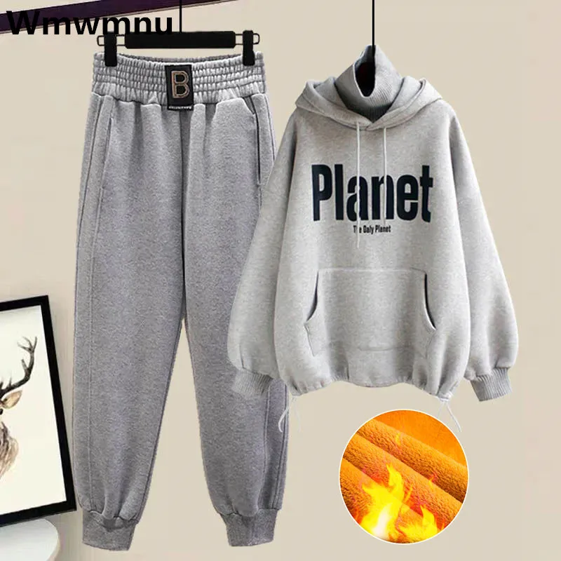 Спортивный костюм Женский Повседневный из 2 предметов, Толстая теплая кофта с капюшоном и бархатные штаны, комплект свободного покроя, Осень-зима
Спортивный костюм Женский Повседневный из 2 предметов, Толстая теплая кофта с капюшоном и бархатные штаны, комплект свободного покроя, Осень-зима