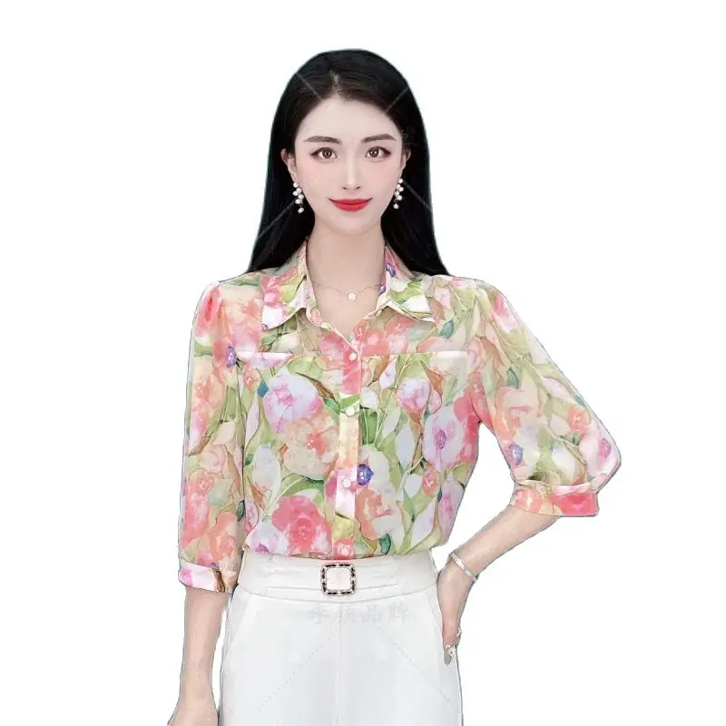 Women Spring Summer Blouses Shirts Lady Fashion Casual Short Sleeve Turn-down Collar Printing Blusas Tops G2794
Women Spring Summer Blouses Shirts Lady Fashion Casual Short Sleeve Turn-down Collar Printing Blusas Tops G2794