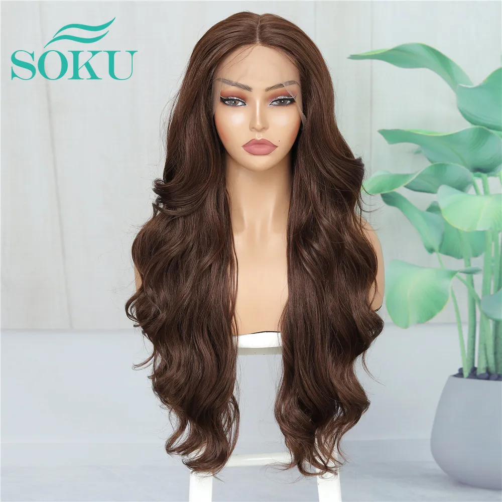 SOKU Long Body Wave Natural Synthetic Lace Front Wigs Middle Part For Women Brown Color 26 Inch Daily Party Wig Heat Resistant
SOKU Long Body Wave Natural Synthetic Lace Front Wigs Middle Part For Women Brown Color 26 Inch Daily Party Wig Heat Resistant