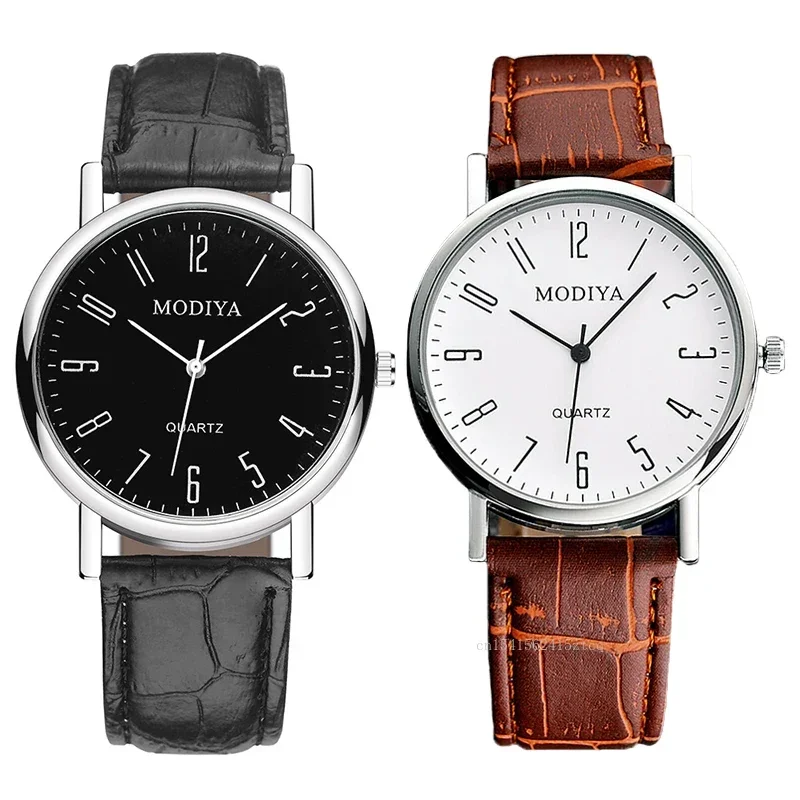 

Men's Watches Business Wrist Watch Luxury Leather Strap Analog Watches Quartz Wristwatches Clock Men Women Casual Simple Watch