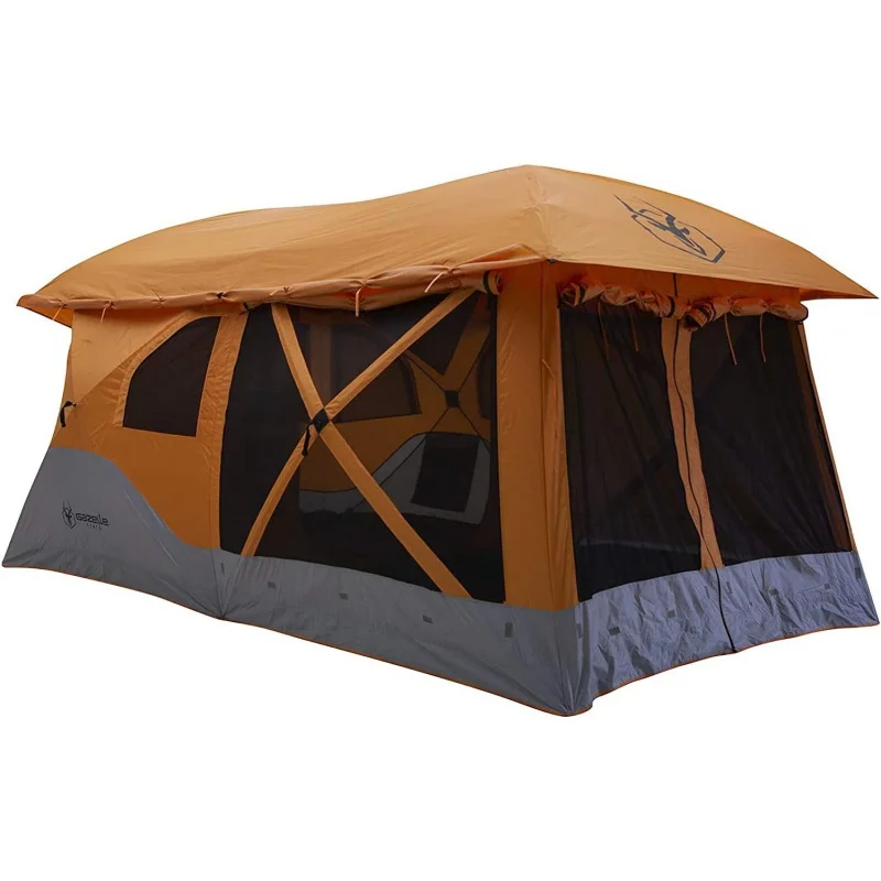 Gazelle T4 Plus Extra Large 4 to 8 Person PortableUp Outdoor Shelter Camping Hub Tent with Rain Fly & Extended Screened
Gazelle T4 Plus Extra Large 4 to 8 Person PortableUp Outdoor Shelter Camping Hub Tent with Rain Fly & Extended Screened