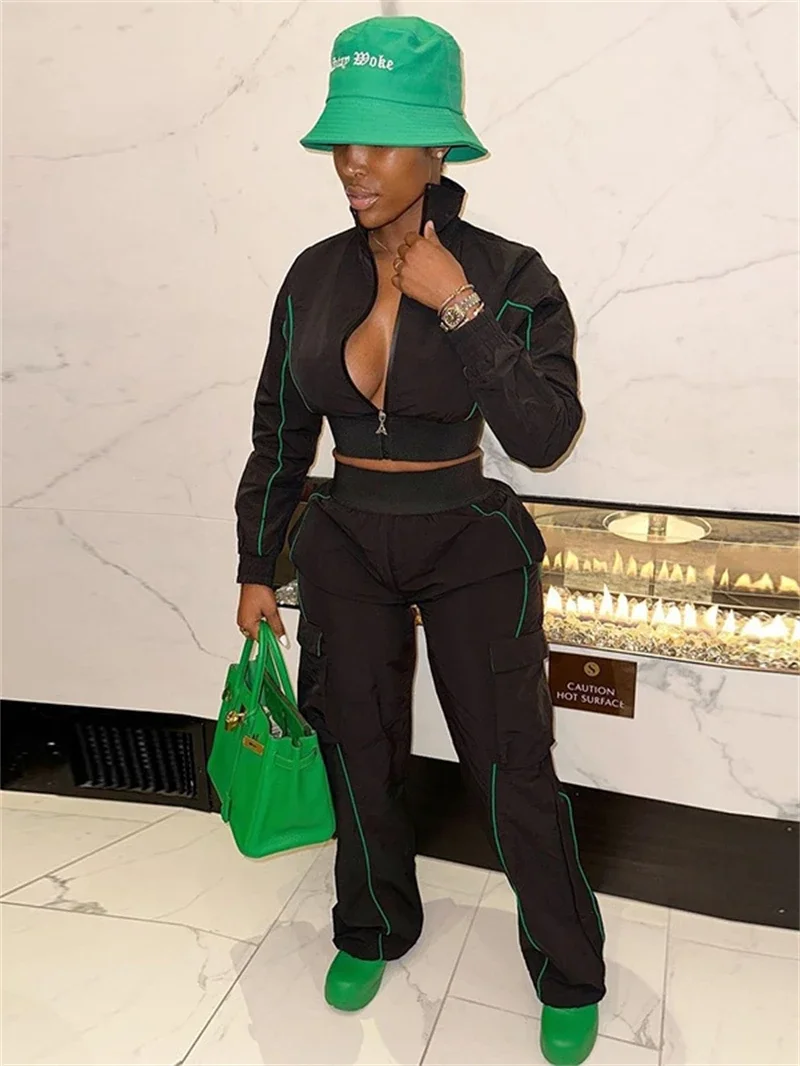 Streetwear 2 Piece Sets Women Outfit Spring Clothes Zipper Jacket Crop Top and Pants Sets Sporty Tracksuit Women Two Piece Set
Streetwear 2 Piece Sets Women Outfit Spring Clothes Zipper Jacket Crop Top and Pants Sets Sporty Tracksuit Women Two Piece Set
