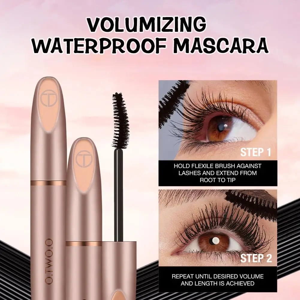 

Black Waterproof Mascara Dense Lengthens Eyelashes Fiber Extension Non-smudge Silk Lengthening 5D Mascara Black Cosmetics V G3K3